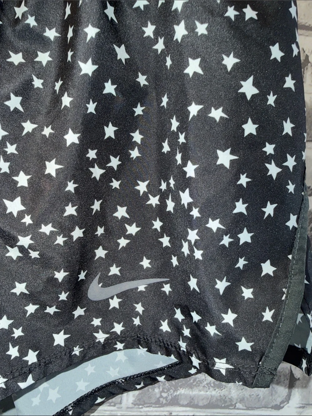 Nike Black‎ with White Star Print Athletic Shorts